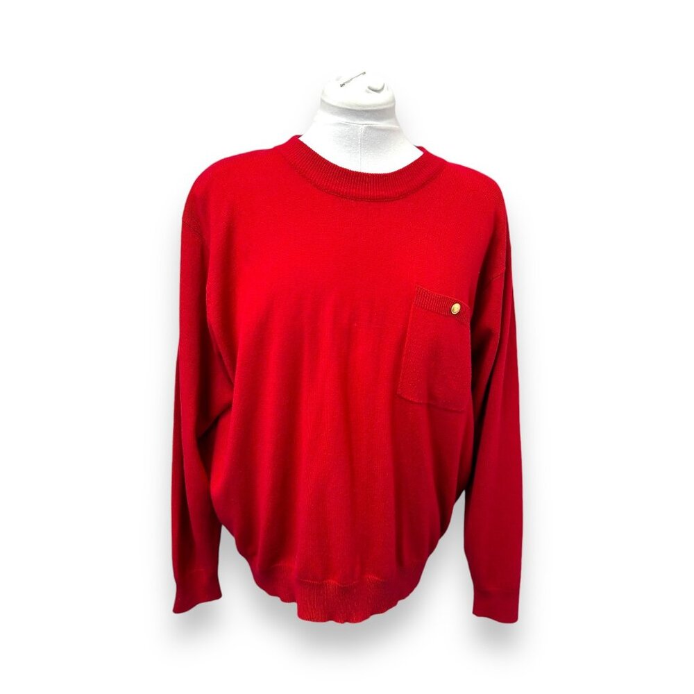 Lindsey Blake Editions Vintage Women’s Red Acrylic Sweater Size 42